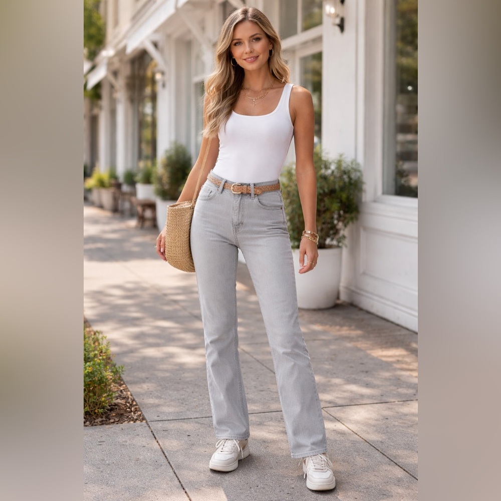 Levi’s 505 Straight Leg Jeans 2000s Mid Rise Silver Gray